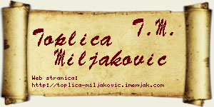 Toplica Miljaković vizit kartica